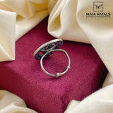 Elegant Blue Oxidised Ring