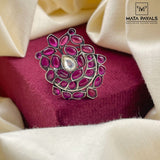 Graceful Blooming Oxidised Ring