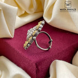 Dual Tone Silver Finger Ring