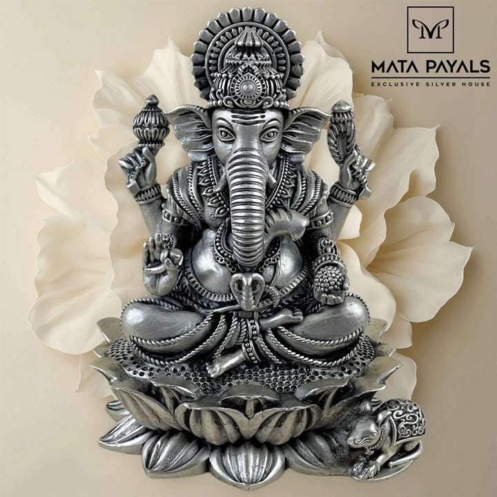 Heavy Oxidised Ganesha Idol