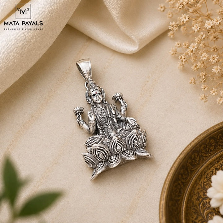 Oxidised Lakshmi Pendant