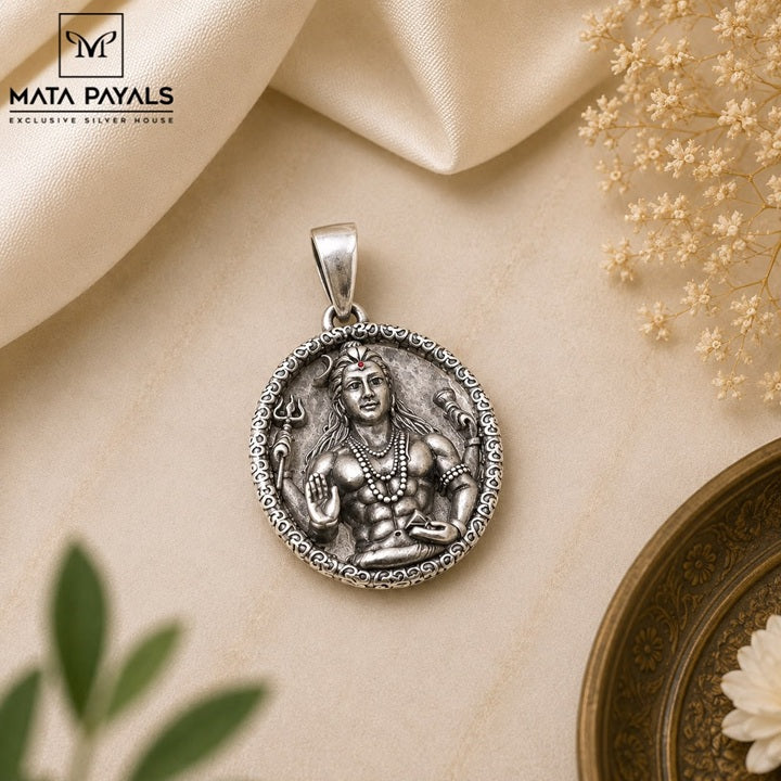 Oxidised Shiva Pendant