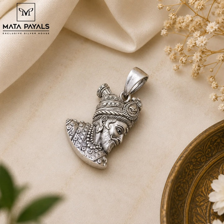 Oxidised Shivaji Pendant