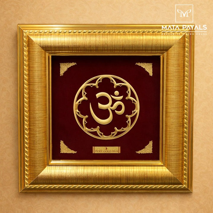 Om Gold Polish Photo Frame
