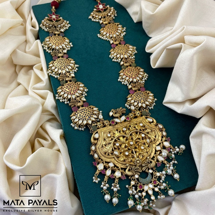 Energizing Mayura Gold Plated Long Hara
