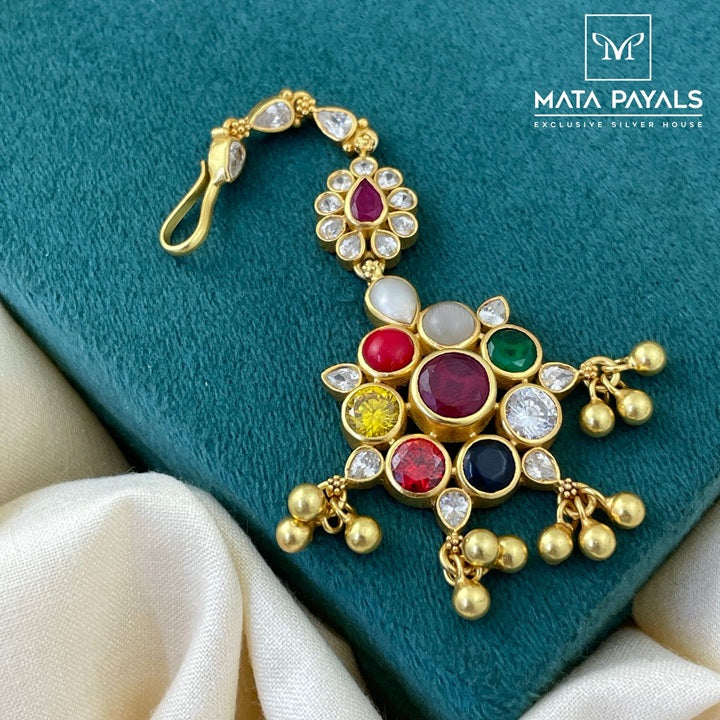 Attractive Floral Navarathna Mangtika