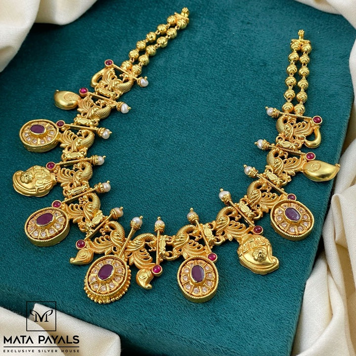 Ravishing Mayur Gold Plated Necklace