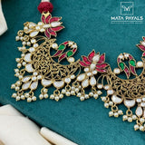 Lotus Peacock Sensational Kundan Necklace