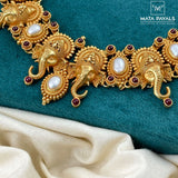 Mesmeric Shri Ganesha Nakshi Gold Plated Necklace