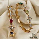 Gold Polish Navarathna Bangle