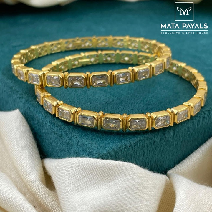 Shiny Silver Gold Polish Bangle