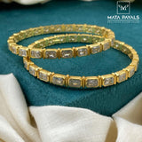 Shiny Silver Gold Polish Bangle