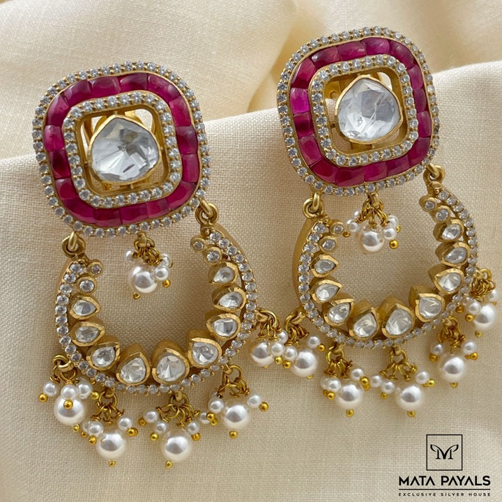 Heavy Moissanite Chandbali
