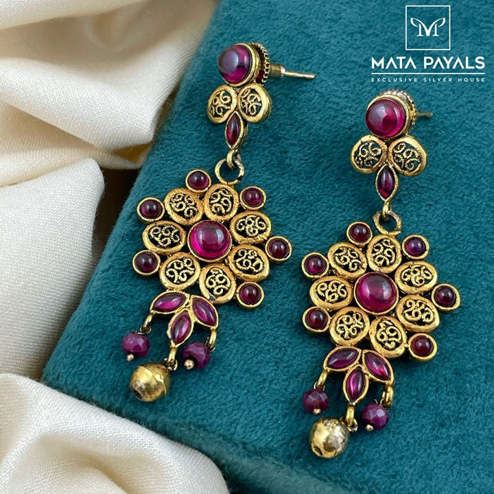 Mandala Gold Plated Earing