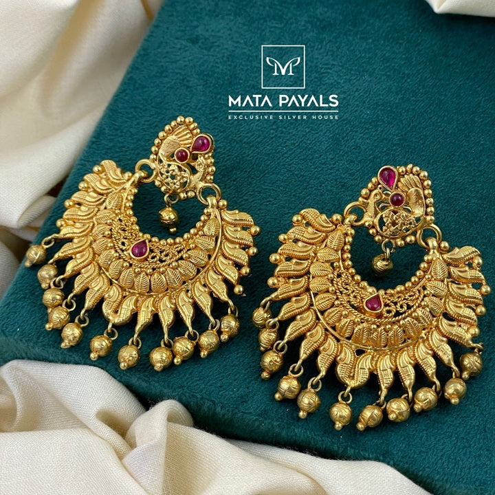 Ethnic Peacock Filigree Chandbali