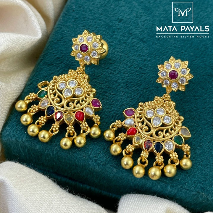 Gold Polish Precious Stone Hanging