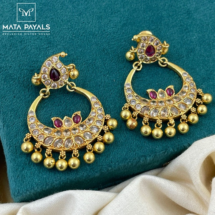 Glisten Loop Silver Gold Plated Chandbali