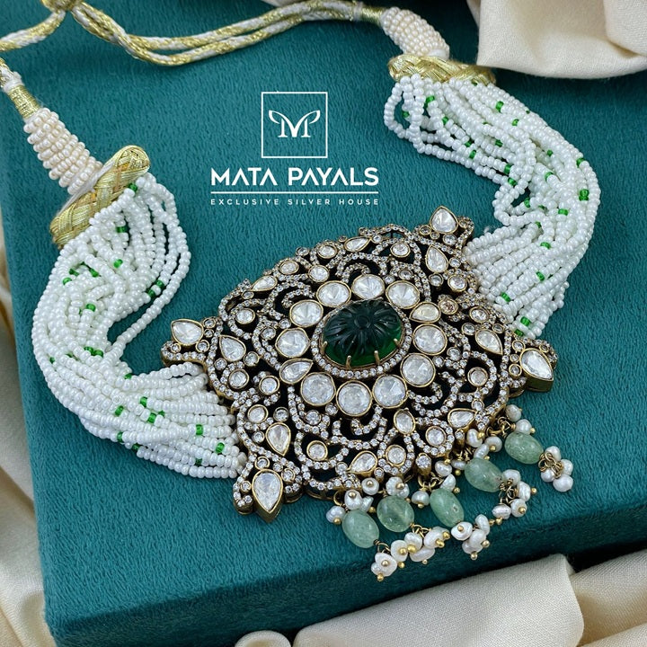 Sumptuous Moissanite Pearl Choker