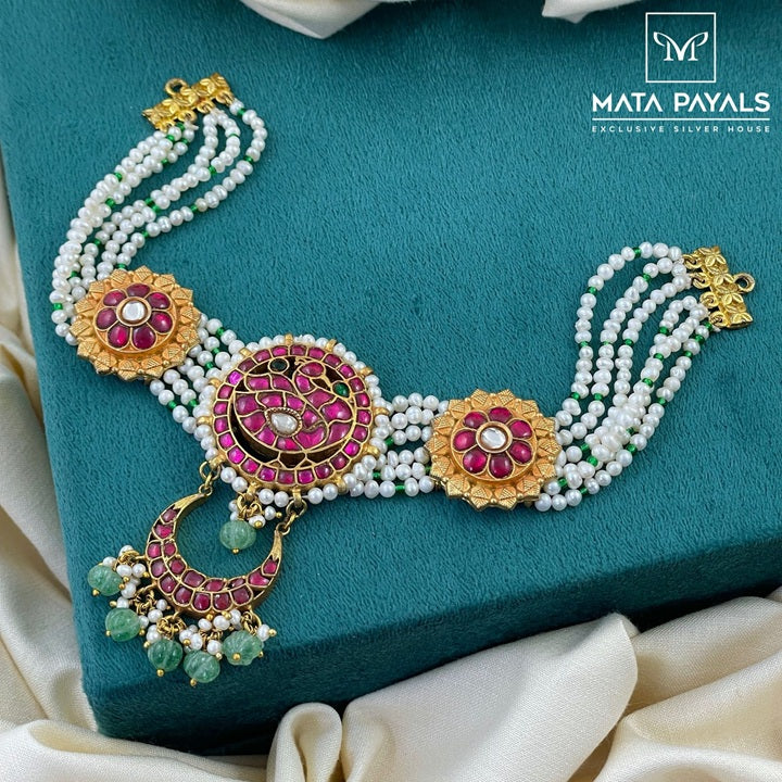 Dazzling Peacock Floral Gold Plated Choker