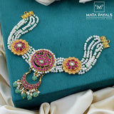 Dazzling Peacock Floral Gold Plated Choker