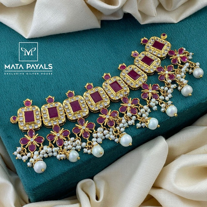 Gold Plated Red Stone Choker