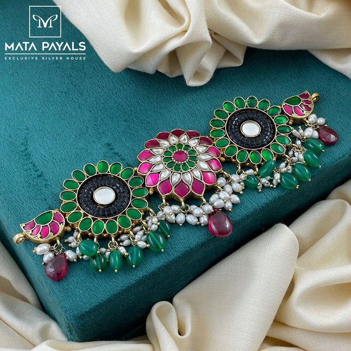 Colourful Kundan Floral Gold Plated Choker