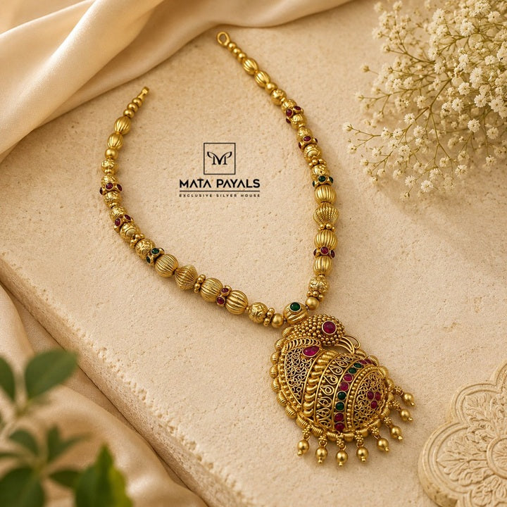 Gold Plated Mayura Necklace