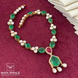 Moissanite Gold Polish Neck Set