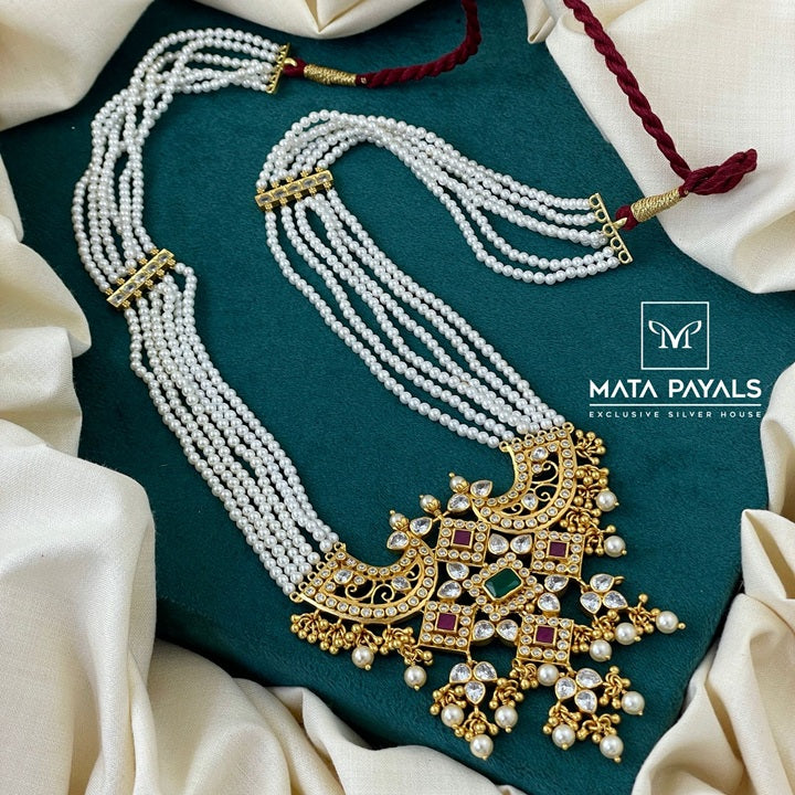 Dazzling White Beads Long Hara