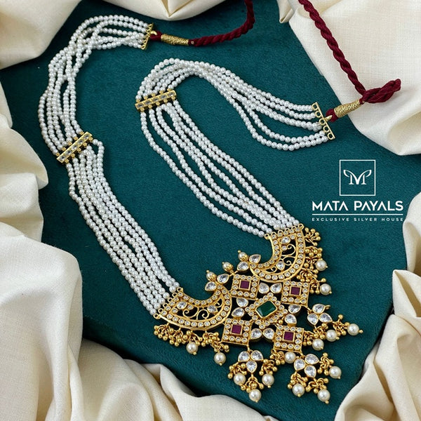Dazzling White Beads Long Hara