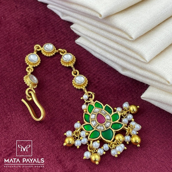 Gold Plated Kundan Mangtika