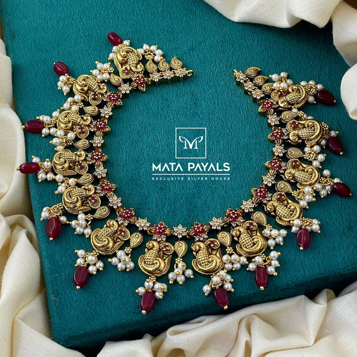 Sensational Gold Plated Mayura Necklace