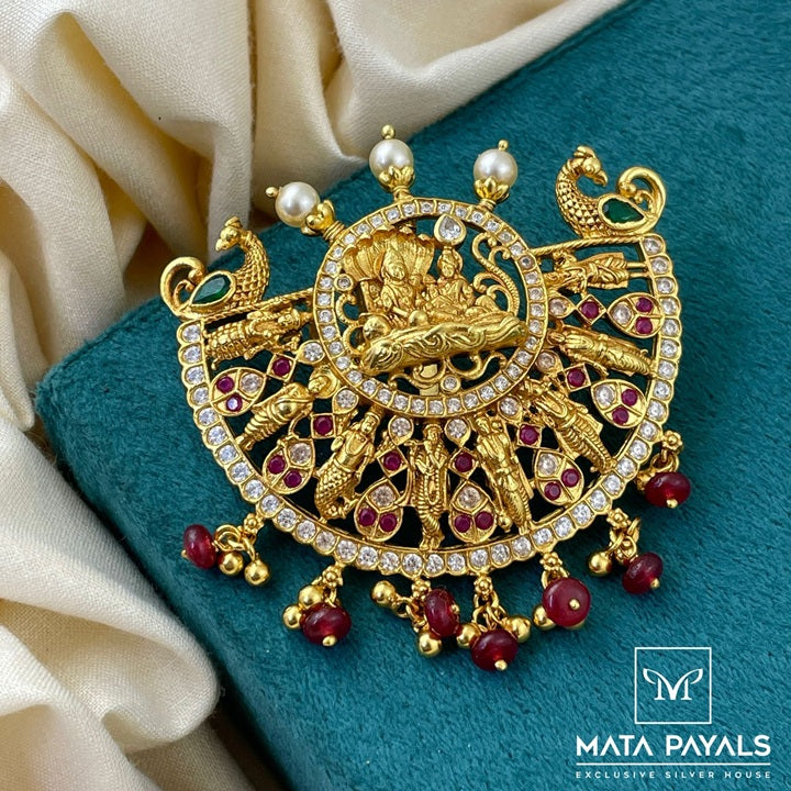 Gold Plated Vishnu Lakshmi Pendant