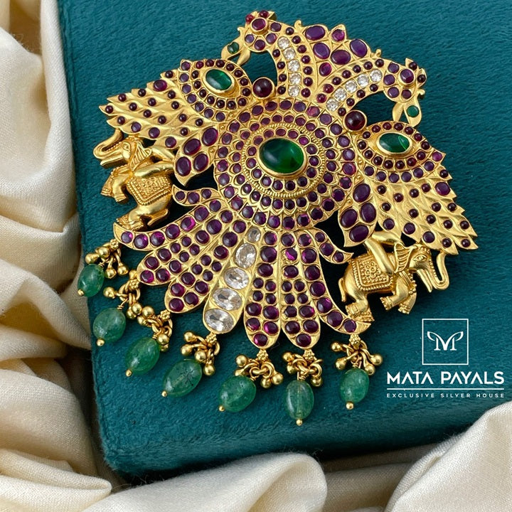 Luxurious Gold Plated Gandaberunda Pendant