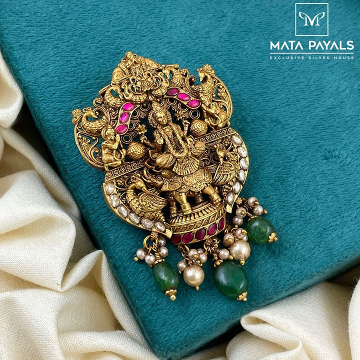 Gold Plated Gaja Lakshmi Necklace – Matapayals