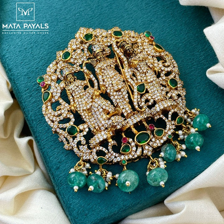 Gold Polish Ram Darbar Pendant