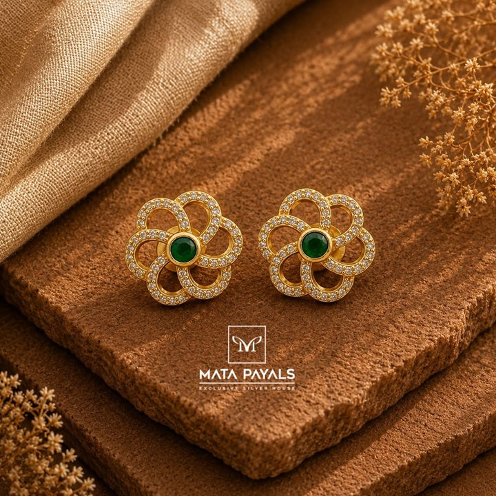 Bright Cut Stone Stud