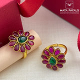 Gorgeous Red & Green Toe Ring