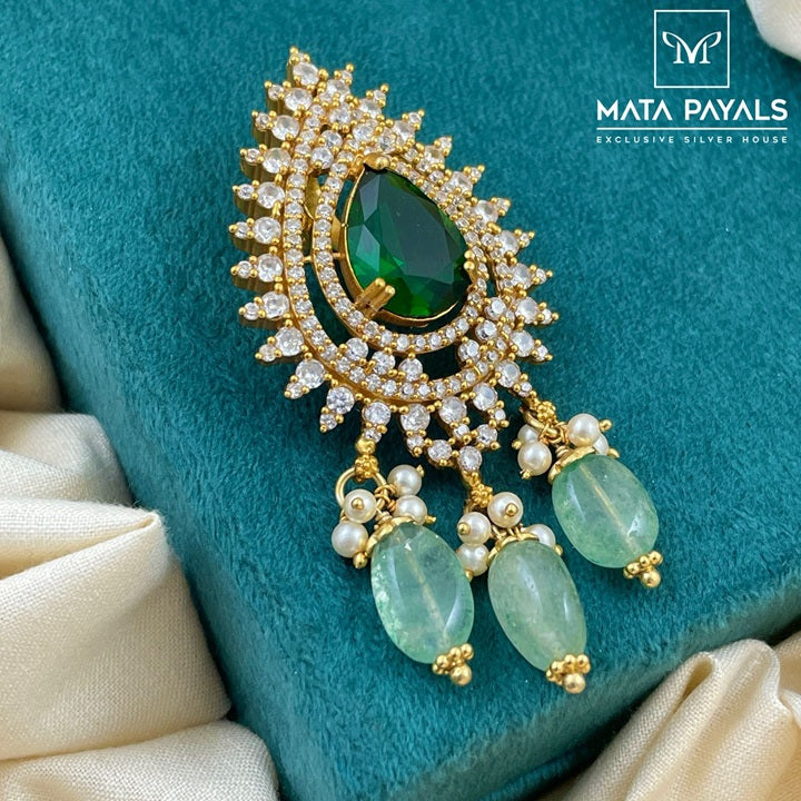 Royal Party Wear Zircon Gold Plated Pendant