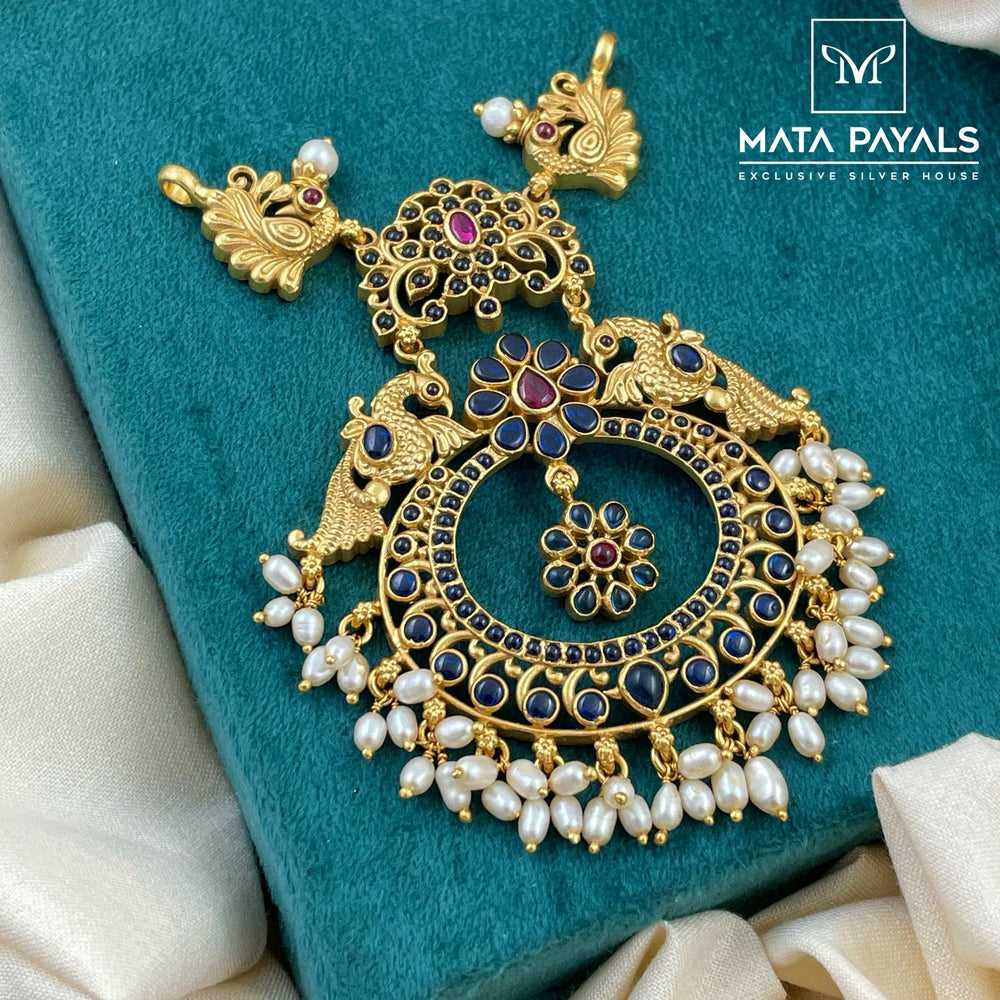 Adorable Gold Polish Peacock Pendant