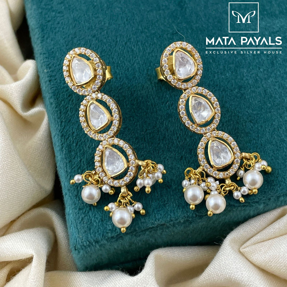 Gold Plated Moissanite Hanging