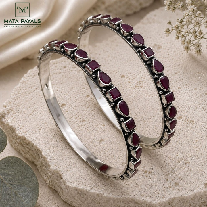 Pinkish Oxidised Bangle