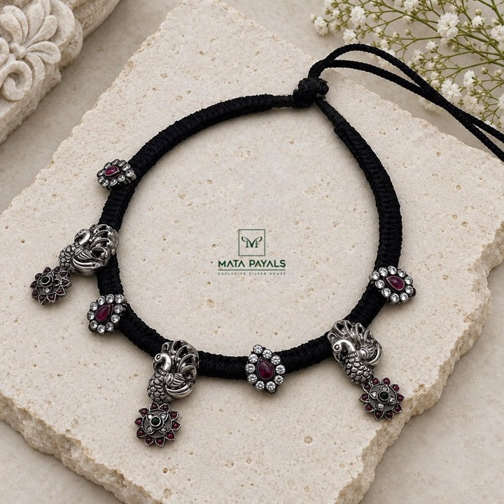 Floral Peacock Tread Necklace