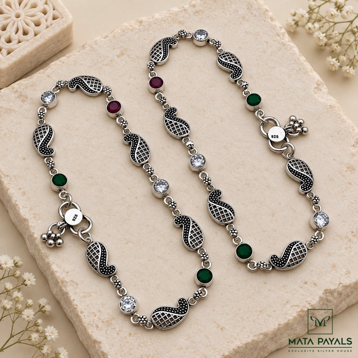 Mango Design Oxidised Anklet