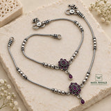Dark Pink Oxidised Anklet