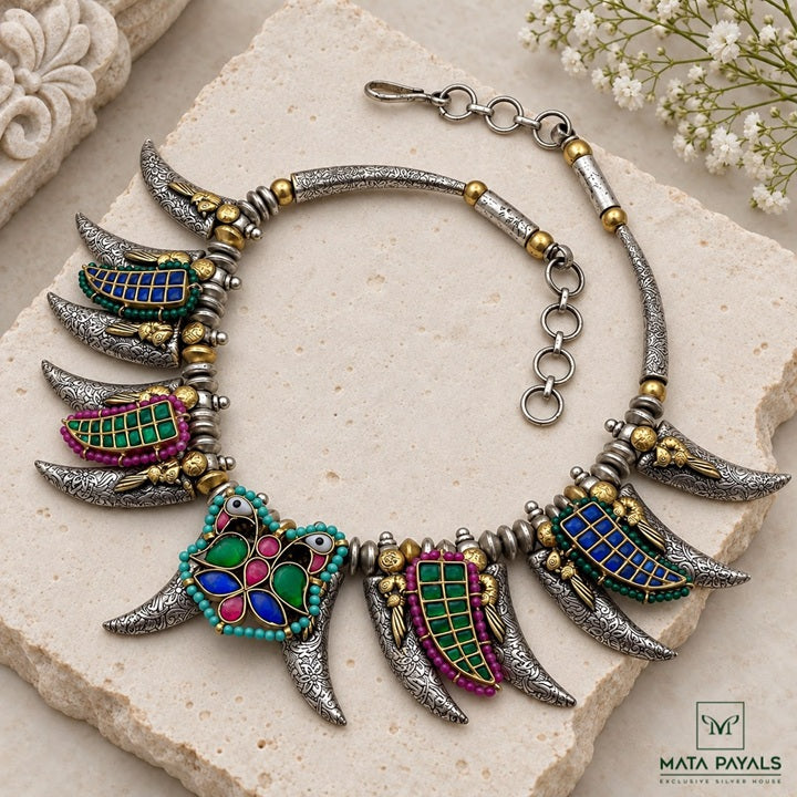 Tribal Tusk Dual Tone Necklace