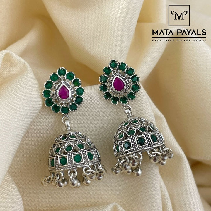 Oxidised Green Jumka