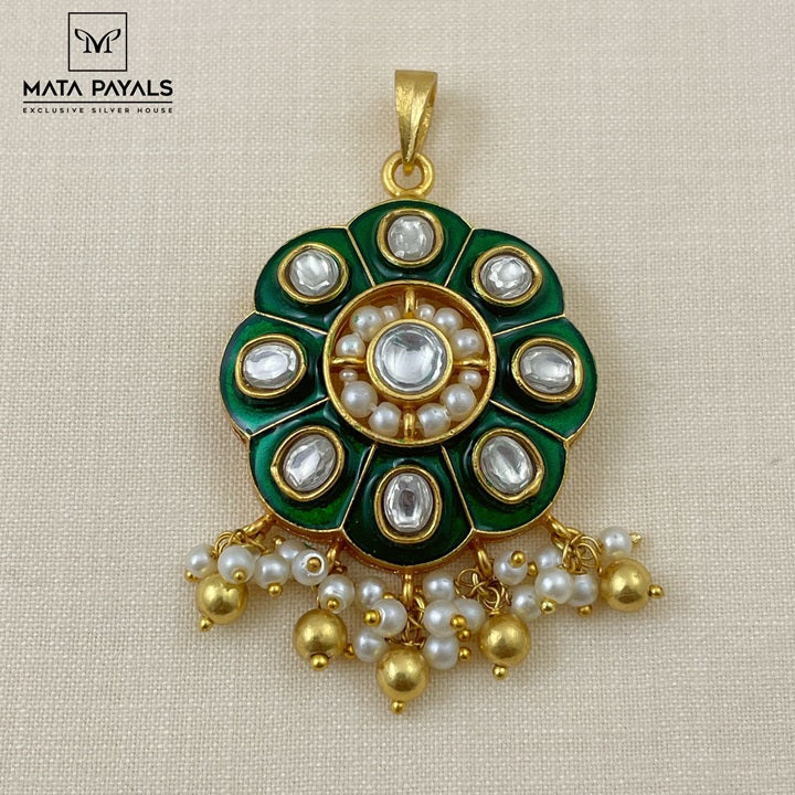 Greenish Moissanite Pendant