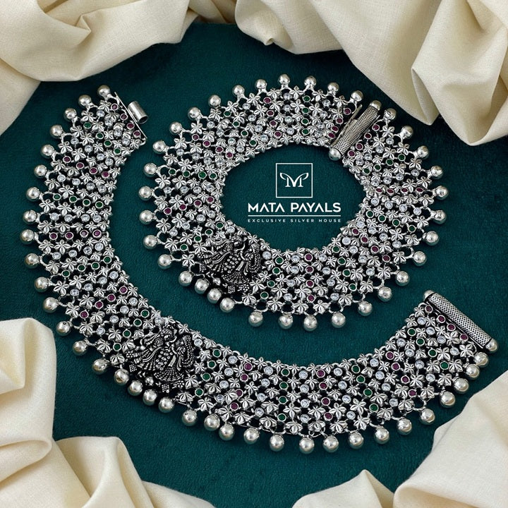 Heavy Rajwadi Cut stone Anklet