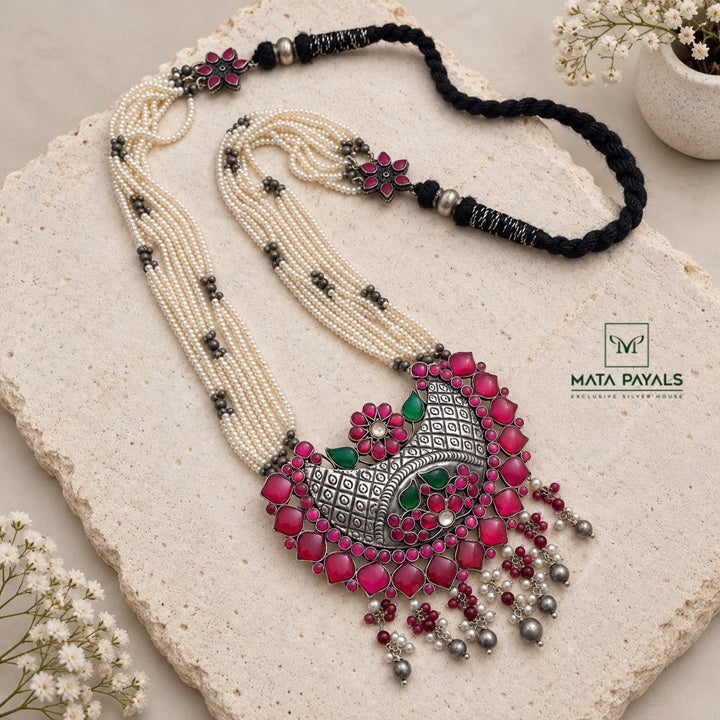 Electrifying Moti Floral Long Hara